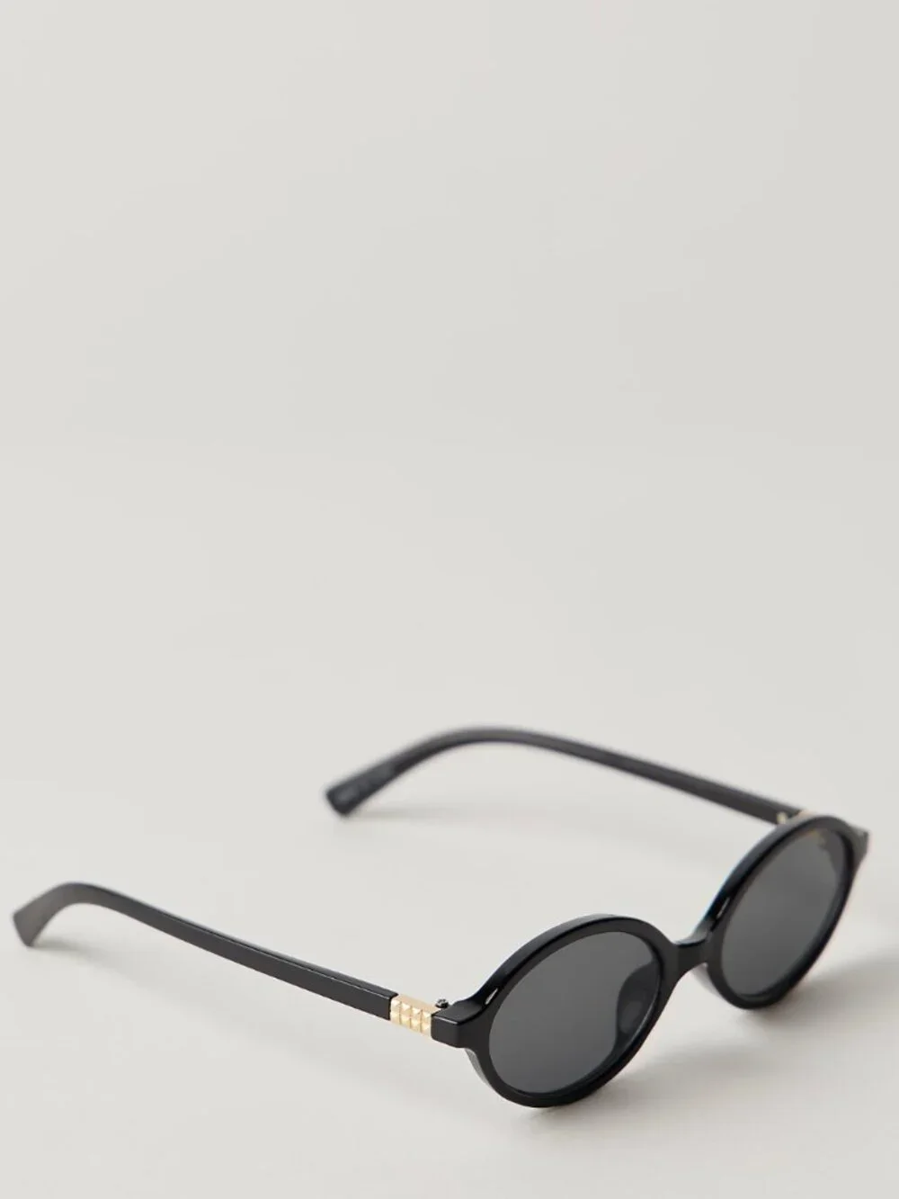 Free People Black Oval Sunglasses with Slim Frame